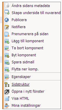 Det går att göra vissa inställningar av komponenterna från InfoGlue, men det mesta hämtas från katalogen. Uppgifter 1. Logga in i InfoGlue på utbildningsservern http://utbildning.webbpublicering.umu.
