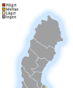 I kartan har de rikstäckande medierna exkluderats för att tydliggör regionala skillnader i publiciteten.