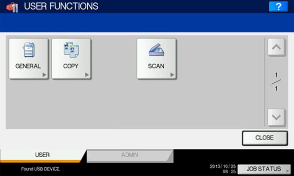 8. Knappen User Functions Under User Functions kan man göra ett par olika saker. Under General hittar man inställning för att t.ex.