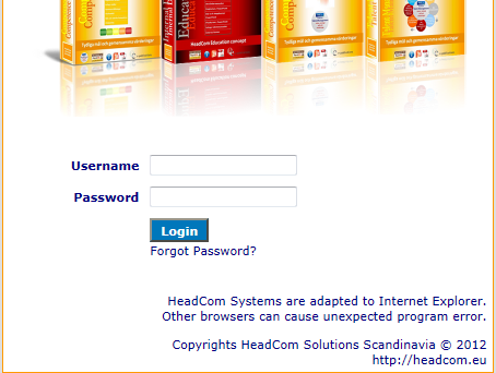 Log in http://headcomnet.