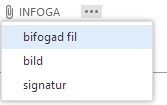 Har e-postmeddelandet Hög- eller Låg prioritet. Under meny-knappen trycker du bara på ange prioritet och väljer sen det du vill. Standard är normal.