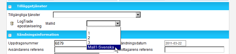 Ni har även möjlighet att få skickat en kopia till e-postadressen som är angiven på avsändaren. Önskar ni detta så klickar ni i rutan Skicka kopia till avsändaradressen.