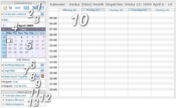 Kalender 1 =Lägg till kalenderhändelse. Skriv rubrik och välj tidpunkt. Skriv information om händelsen under fliken Beskrivning.