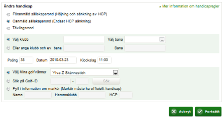 Sida 8 (10) Du kan visa tävlingsinformation genom att klicka på bokstavsknapparna.