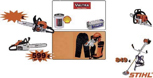 Lätt och effektiv såg Ammattimiehen för gallring suosikki Paino 3,8 kg Stihl MS 200 ketjun pyörimisnopeus 28m/s Yrkesmännens favorit Vikt 3,8 kg Överlägsen kedje HUOLTO- JA VARAOSAT