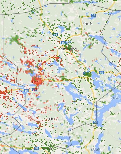 5.4.3 xdsl Täckning Figur 18 Täckningsgrad xdsl i Flens kommun