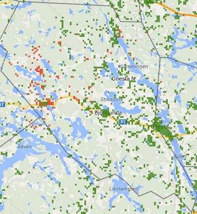 5.5.3 xdsl-täckning Figur 23 Täckningsgrad xdsl i Gnesta kommun 5.