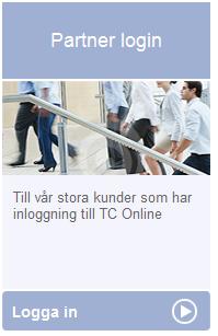 1. Login Från www.telecareservice.se Tryck på "Logga In". TC Online öppnas i ett nytt fönster. Fyll i "Använder ID" och "lösenord" Sedan på logga in 2.