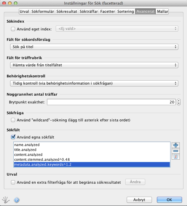 Metadata -sökord med boostning