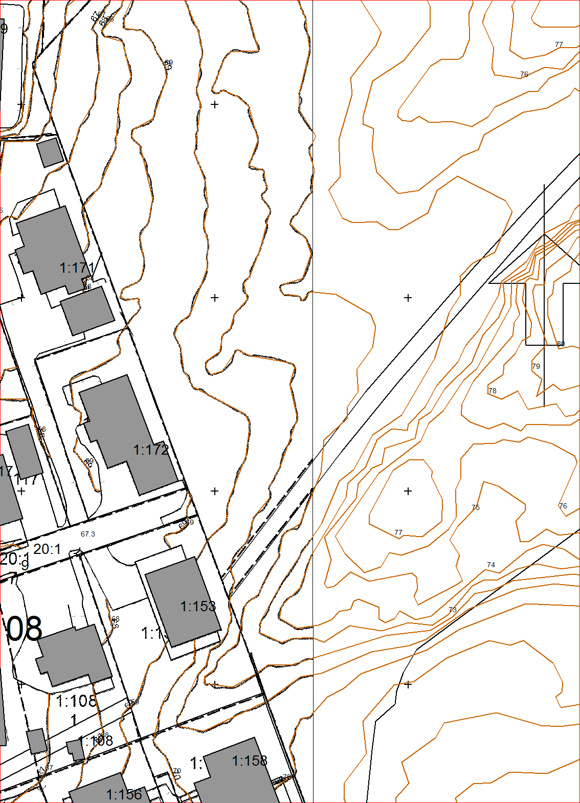 Eissionslinje Befintlig bullervall Höjdlinje Dygnsekvivalent ljudnivå 2 L eq(24) db(a) <= 50 50 < <= 55 55 < <= 60 60