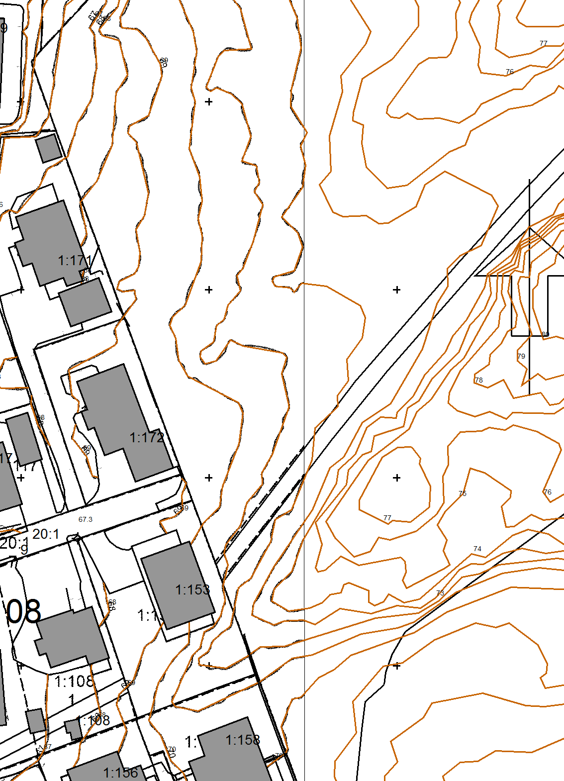 Eissionslinje Befintlig bullervall Höjdlinje Dygnsekvivalent ljudnivå 5 L eq(24) db(a) <= 50 50 < <= 55 55 < <= 60 60