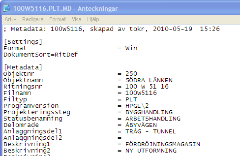 UTBILDNINGSMETERIAL 12 (54) Metadata kan skapas manuellt via textredigeringsprogram, med externa programvaror avsedda för dokumenthantering eller direkt i Chaos.