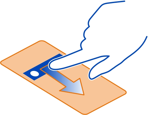 Hålla ned fingret för att öppna en meny där det finns fler alternativ Håll fingret på ett objekt till dess menyn visas.