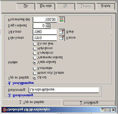 Grundläggande inställningar Funktionen för likviditetsanalys utgår från tre olika typer av värden (se figur 5) förutom registrerade kund- och leverantörsfakturor.