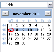 Kalendern kan bara visas för en resurs i taget, på gruppnivå är knappen