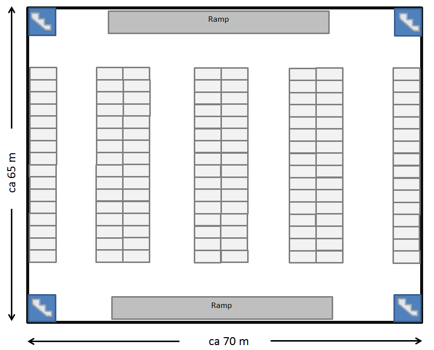 Figur 13 Exempel på en utformning av ett enkelt parkeringshus anpassat för ett normalstort kvarter Det händer att fastigheter byggs om från ett ändamål till ett annat, vilket också är också fallet