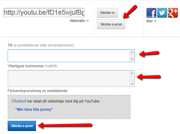 14. Ett annat sätt att dela din video är att skicka den till en eller flera mottagare.