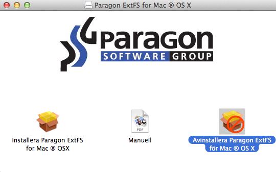 21 Avinstallera drivrutinen För att avinstallera Paragon ExtFS för Mac OS X gör du följande: 1.