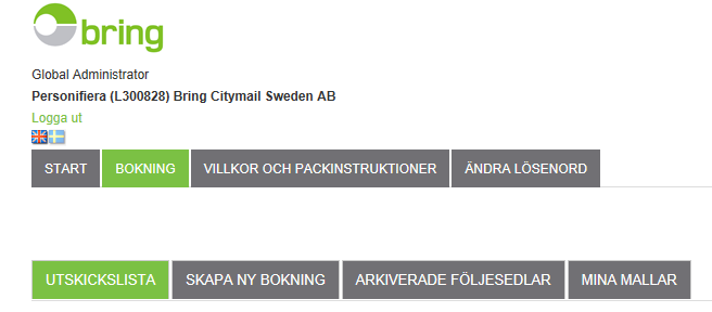 Klicka på Skapa ny bokning under bokningsfliken. När du klickar här får du upp en bokning (se nästa sida) med tomma fält. De fält som är obligatoriska är märkta med en grön stjärna.