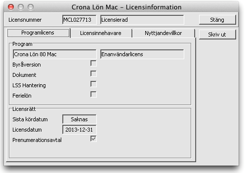 Uppdatera Çrona Lön Mac Installation Information om att en ny programversion finns tillgänglig lämnas i programmets Nyhetspanel.