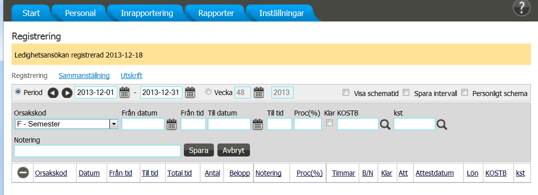 AGDA Webb Enskild användare tidrapportering 8 När orsakskoden **Tidrapport klar** läggs in får alla rader en bock i Klar-kolumnen. Det är endast de rader som har en bock som överförs till lön.