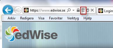Sida 3/22 1 Webbläsarinställningar Syftet med handledningen är att du har rätt inställningar i din webbläsare så att edwise kommer att fungera på ett tillfredställande sätt. 1.1 Internet Explorer Kompabilitetsläge Kompabilitetsläget är Microsofts lösning på att vissa webbplatser slutar att fungera i nya versioner av Internet Explorer.
