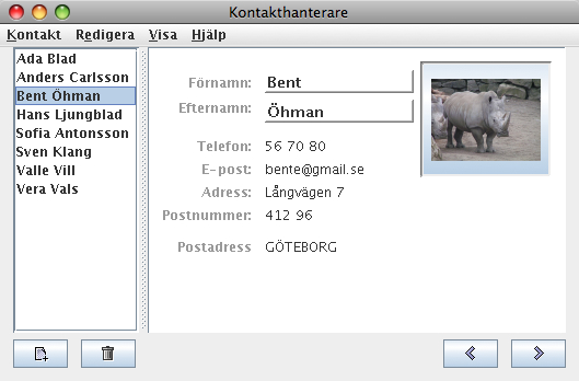Figur 3: Svar uppgift 2 - Infoga, Format och Hjälp Titled sections Closable panels Action panel Andra rimliga mönster godkänns. Svar utan skiss ger inte full poäng.