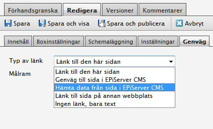 Hämta data från sida i EpiServer CMS - Sidan hämtar den information som finns sparad på den sida som du länkar till.