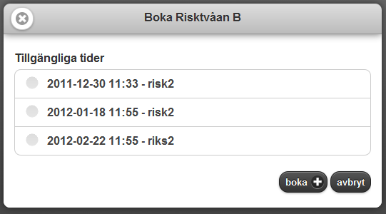 4 UTBILDNINGSKORT - ÖVERSIKT Om man klickar på en bokad tid, så öppnas översikten upp för vald tid. Om det bara finns en elev på bokningen (singelbokning), så visas denna elevens information.