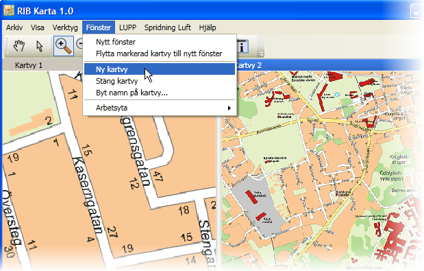 5. Visa olika kartvyer Genom att öppna olika fönster och kartvyer kan du se olika områden och zoomnivåer samtidigt.