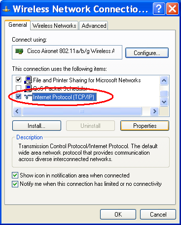 Verifiera att Obtain an IP address automatically och