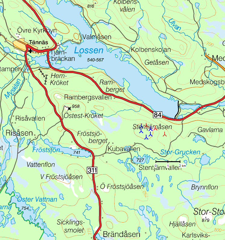 Området används idag för skogsbruk och är inte detaljplanelagt. Enligt översiktsplanen för Härjedalens kommun, daterad 2004-09-20, är området markerat som lämpligt för större vindkraftsutbyggnad.