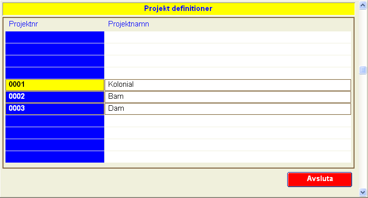 Användarmanual 51 Skapa-underkonto Standard konto har fyra positioner. Ex. 1910 kassa.