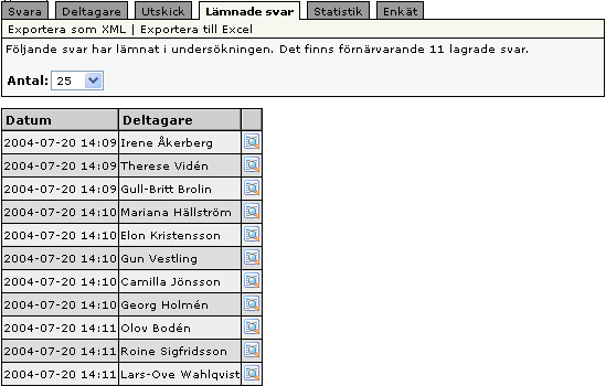 3.3.3 Meddelande Här kan man skicka ett e-postmeddelande till någon grupp av deltagare. 3.