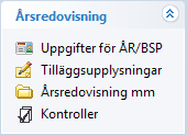 Upprätta årsredovisning När du upprättar årsredovisning skall du använda Årsredovisningsdelen i Navigeringslistan.