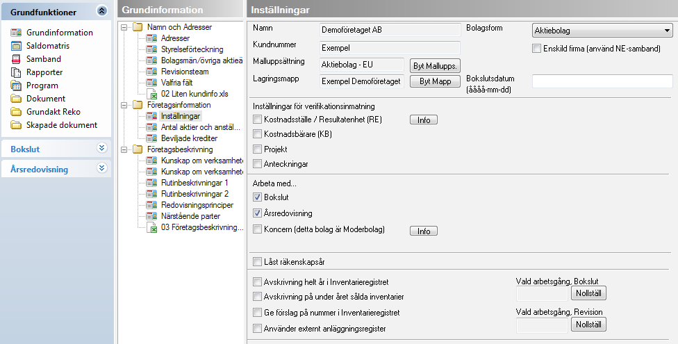 Navigering i programmet Programmet har ett modernt användargränssnitt som du känner igen dig i om du har arbetat i Windows.