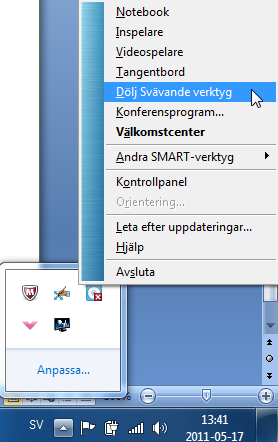 24. Magisk penna. Verktyget har flera olika funktioner: Magisk text. När du skriver med denna penna försvinner texten efter sex sekunder. Spotlight får du genom att ringa in ett område.