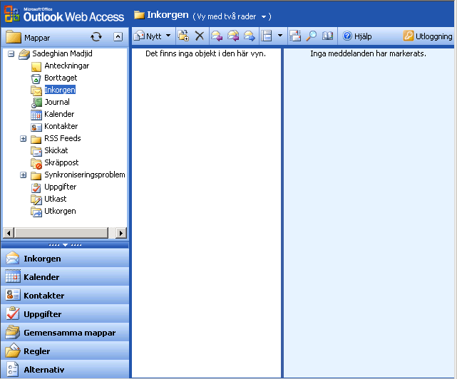 Sida 12 av 15 Outlook Web Access Du kan alltid kolla din e-post genom att gå till följande webbsida https://mail.connect.compose.