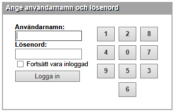 Skriv in ditt användarnamn och lösenord nedan, I ditt användarnamn och lösenord finns inga stora