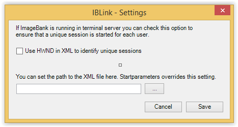 Filen måste heta iblink.xml (alternativt opusdata.xml som används i Opus-koppling) och läses per automatik om den ligger i samma mapp som iblink.exe. Vill man definiera en annan mapp t ex pga.