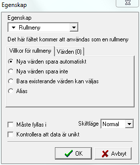 CardPro Visitor 6 15 Egenskaper för datafält Inmatningsfälten i Redigeringsfönstret kan förses med speciella egenskaper för att förenkla det dagliga arbetet.