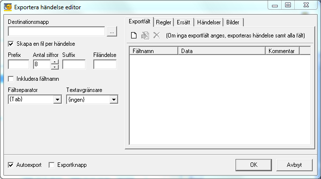 CardPro Visitor 6 9 Exportera data från systemet Denna funktion skapar filer i besökssystemet som kan läsas in av exempelvis ett passersystem.