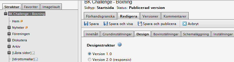 Design Du kan välja att ha en version av er Idrottonline sida som är anpassad för andra enheter än datorer så som surfplattor och mobiltelefoner.