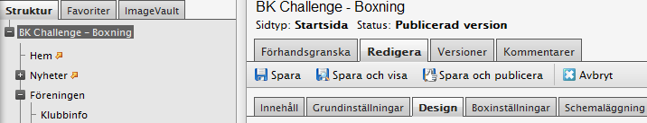 3. BAKGRUNDSBILD välj genom att klicka på en av de nio alternativen som finns från start. Sidan blir genast mer levande och du kan välja en bakgrund som representerar just er idrott bäst.