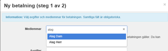 Ny betalning för grupper/lag/arbetsrum För att aktivera en avgift som gäller för en grupp/lag/arbetsrum