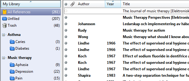 8.1 Redigera EndNote-bibliotekets fönster Man kan ställa in vilka 10 fält som skall visas i fönstret under Edit / Preferences avsnitt Display Fields.