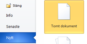 Stäng - Ångra Stäng När du sparar ett dokument finns det kvar på skärmen. Du måste själv stänga dokumentet. Du kan stänga dokumentet genom att klicka på stängningsknappen.