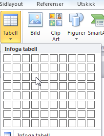 Tabeller - Skapa tabell Tabeller Att skriva text i tabell är ett bra sätt att få snygga uppställningar. Du kanske behöver ett schema, en adresslista eller ska skapa en blankett.