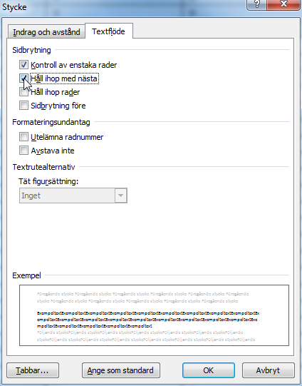 Tabeller - Mer om radhöjd Om ovanstående alternativ inte fungerar som det är tänkt, kan du göra så här: 1.