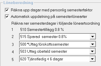 Löneberedning/Räkna upp dagar med personlig semesterfaktor När du lönebereder en person som arbetar intermittent deltid (t ex 4 dgr/vecka) ska du ta hänsyn till den anställdes semesterfaktor för att